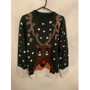 Cedar Wood State Green Christmas Jumper Reindeer With Bells Mens Uk Size M