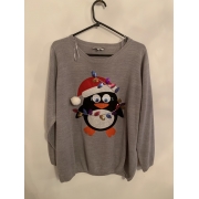 Pep & Co Grey Penguin Christmas Jumper Womens Uk Size 22