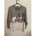 Next Grey Polar Bear Christmas Jumper With Working Lights Womens Uk Size 22 