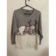 Next Grey Polar Bear Christmas Jumper With Working Lights Womens Uk Size 22 