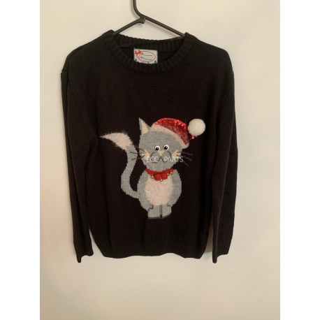 Atmosphere Black Cat Christmas Jumper Womens Uk Size S 