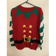 Pulse Red Santa Elf Christmas Jumper Womens