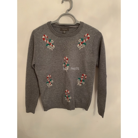 Primark Grey Candy Christmas Jumper Womens Uk Size M 10/12