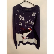 Ski Ya Later Blue Christmas Jumper Womens Uk Size 22