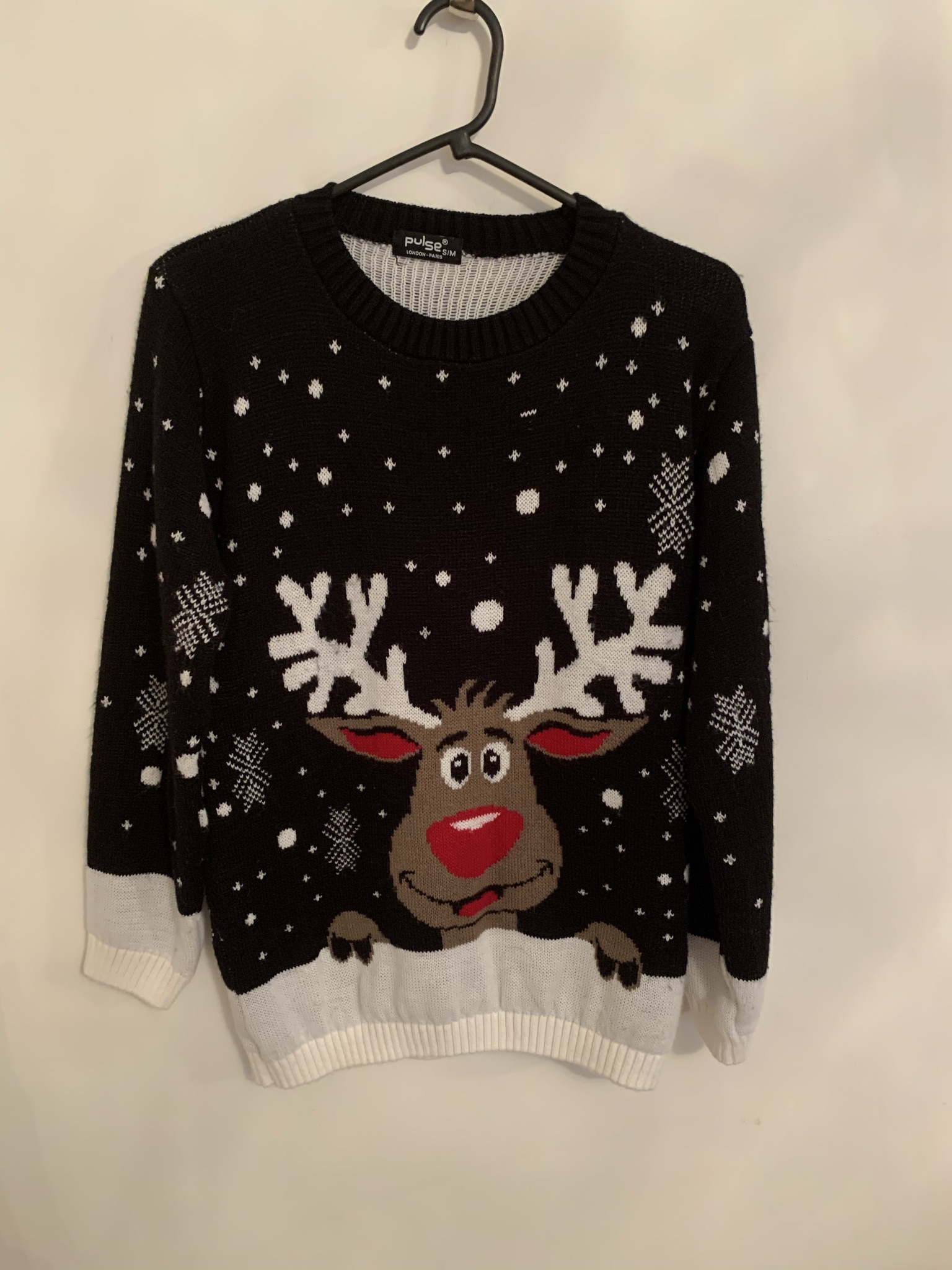 black reindeer jumper