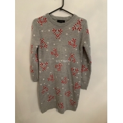 Atmosphere Grey Candy Heart Christmas Jumper Womens Uk Size 10