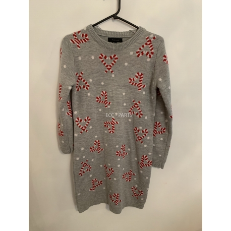 Atmosphere Grey Candy Heart Christmas Jumper Womens Uk Size 10