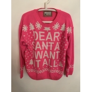 Dear Santa I Want It All Pink Christmas Jumper Womens Uk Size L