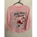 Santa Rides A Unicorn Pink Christmas Jumper Womens Uk Size S/M