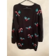 F&F Black Christmas Jumper Holly Womens Uk Size 20