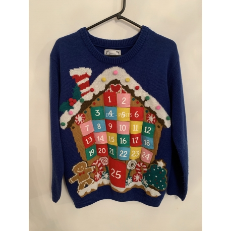 Atmosphere Blue Calender Christmas Jumper Womens Uk Size 14/16