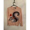 Esmara Pink Squirrel Christmas Jumper Womens Uk Size S 10/12