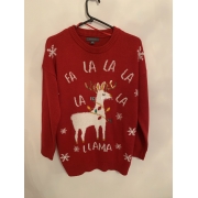 Primark Red Llama Christmas Jumper Womens Uk Size S 10/12