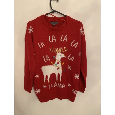 Primark Red Llama Christmas Jumper Womens Uk Size S 10/12