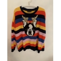 Primark Christmas Jumper Multicoloured Reindeer Dog Womens Uk Size XL 18/20