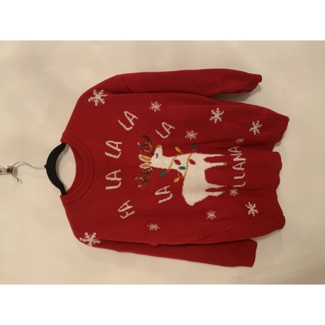 Primark Red Fa La La Christmas Jumper Womens Uk Size 12/14 M