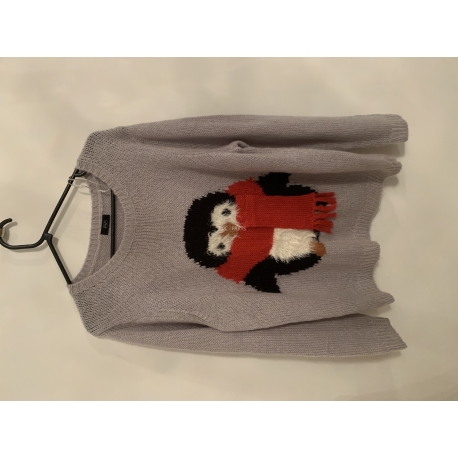 F&F Grey Penguin Christmas Jumper Womens UK Size 18