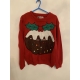 Cedar Wood State Red Christmas Pudding Christmas Jumper Mens Uk Size XL