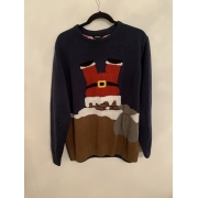 Pep & Co Blue Stuck Santa Christmas Jumper Mens Uk Size XL