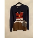 Pep & Co Blue Stuck Santa Christmas Jumper Mens Uk Size XL