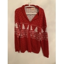 Funky Red Traditional Christmas Cardigan Mens Uk Size XL