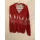 Funky Red Traditional Christmas Cardigan Mens Uk Size XL