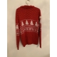 Funky Red Traditional Christmas Cardigan Mens Uk Size XL