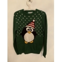 Cedar Wood State Green Penguin Christmas Jumper Mens Uk Size XS