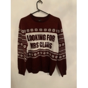 Burton Menswear Burgundy Looking For Mrs Claus Christmas Jumper Mens Uk Size M