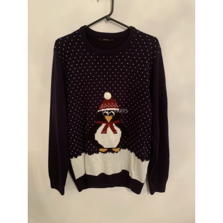 George Blue Penguin Christmas Jumper Mens Uk Size M