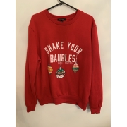 Peacocks Red Shake Your Baubles Christmas Jumper Mens Uk Size L