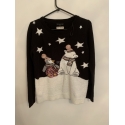 Knitwear By F&F Black Penguin Polar Bear Christmas With Working Lights Jumper Uk Size 10