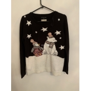 Knitwear By F&F Black Penguin Polar Bear Christmas With Working Lights Jumper Uk Size 10