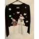 Knitwear By F&F Black Penguin Polar Bear Christmas With Working Lights Jumper Uk Size 10