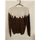 Cedar Wood State White and Brown Christmas Pudding Christmas Jumper Womens Uk Size S