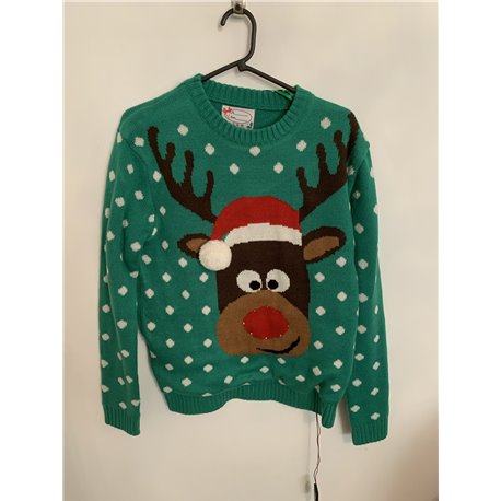 Atmosphere Green Reindeer Christmas Jumper Womens Uk Size 12