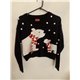 Atmosphere Blue Cropped Polar Bear Christmas Jumper Womens Uk Size 10