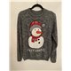 Angelo Litrico Grey Snowman Jolly Xmas Christmas Jumper Womens Uk Size M