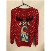 Red Reindeer Christmas Jumper Red Womens 