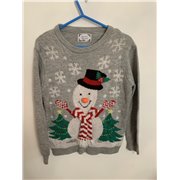 Atmosphere Grey Snowman Christmas Jumper Uk Size S