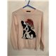 Avenue Pink Christmas Dog Christmas Jumper Womens Uk Size S 8/10