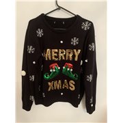 Atmosphere Black Merry Xmas Jumper Womens Uk Size 14