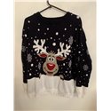 Boo Hoo Blue Reindeer Christmas Jumper Womens See Description for Sizes