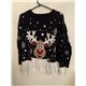 Boo Hoo Blue Reindeer Christmas Jumper Womens See Description for Sizes