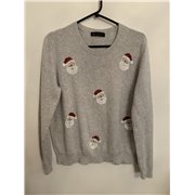 M&S Grey Santas Christmas Jumper Womens Uk Size L