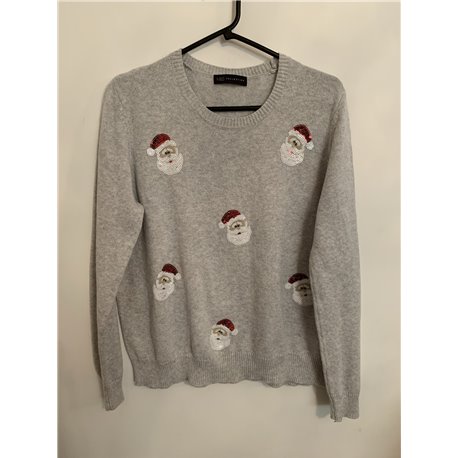 M&S Grey Santas Christmas Jumper Womens Uk Size L