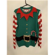 F&F Green Elf Chrismtas Jumper Womens Uk Size S