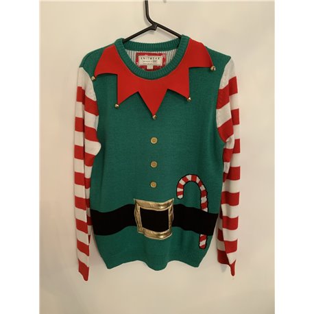 F&F Green Elf Chrismtas Jumper Womens Uk Size S