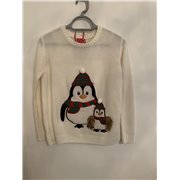 Atmosphere Cream Penguin Christmas Jumper Womens Uk Size 12