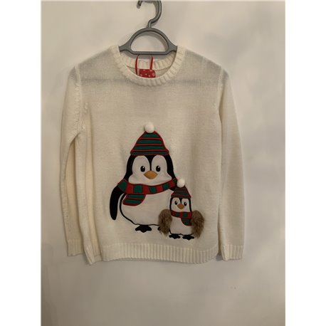 Atmosphere Cream Penguin Christmas Jumper Womens Uk Size 12